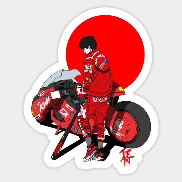 RED neo samurai Sticker by Titiartist 